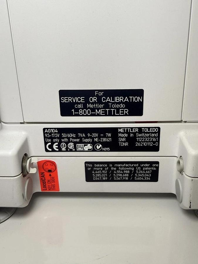 Used Mettler Toledo AG104 Laboratory Lab Digital Analytical Balance Scale