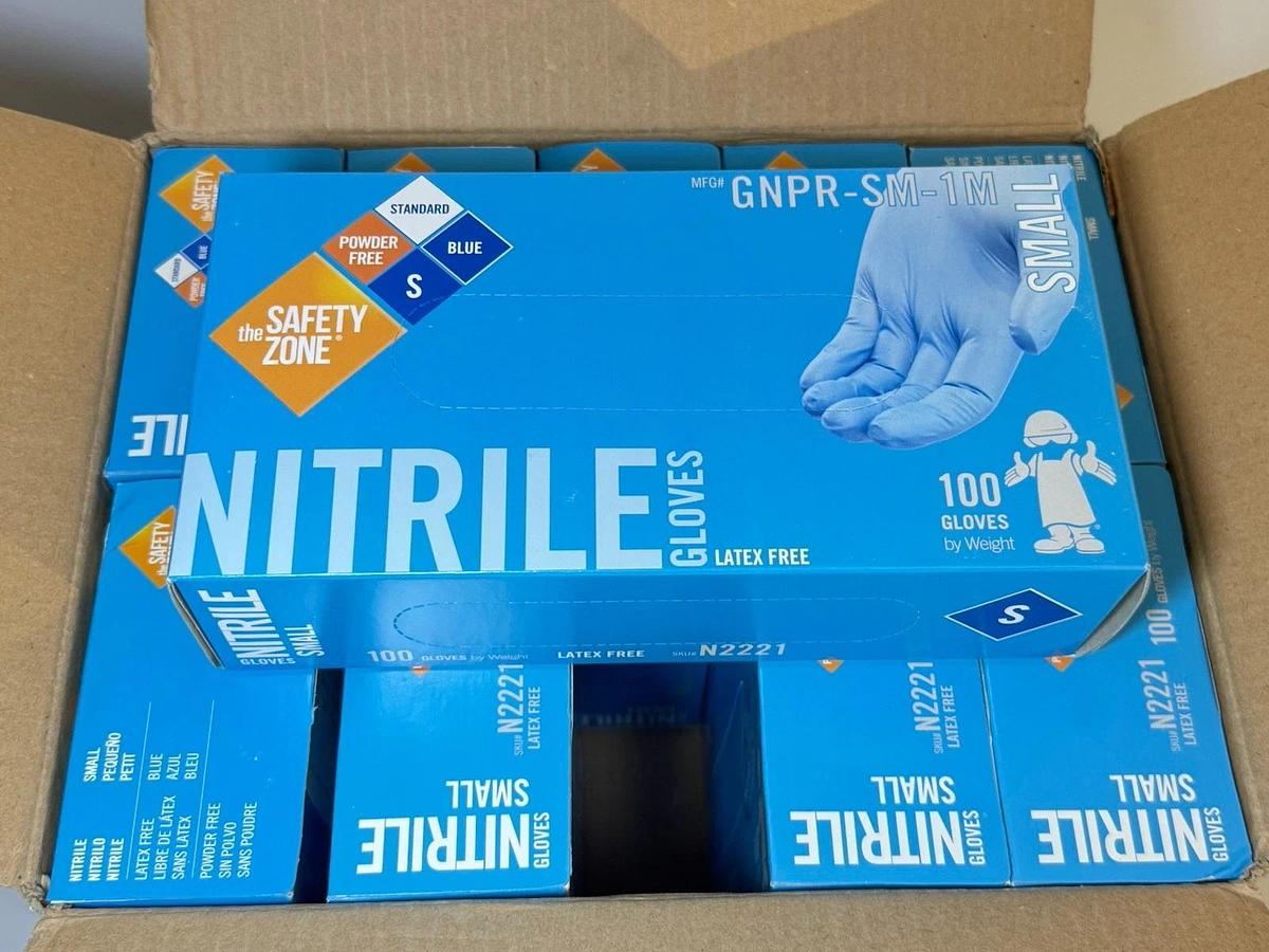 Used The Safety Zone N2212 Nitrile Gloves Small S Blue Latex-Free GNPR-SM-1M – New