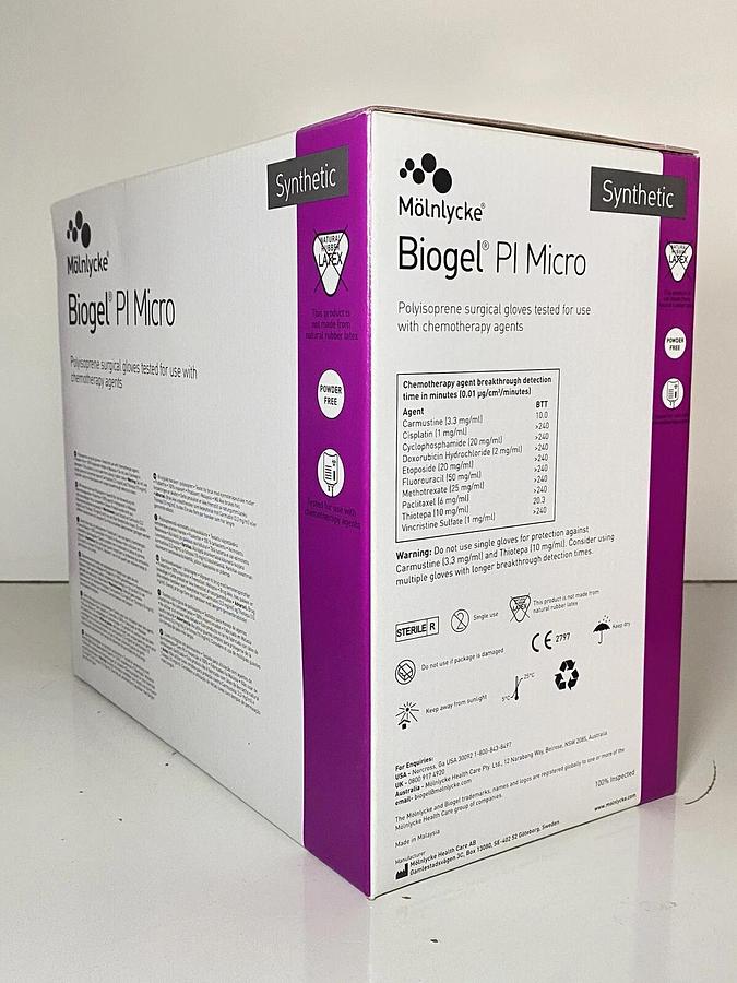 Used Molnlycke Biogel 48575 Synthetic PI Micro Gloves Size - 7.5