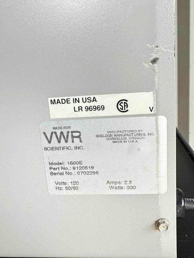 Used VWR Scientific 1500E Lab Incubator