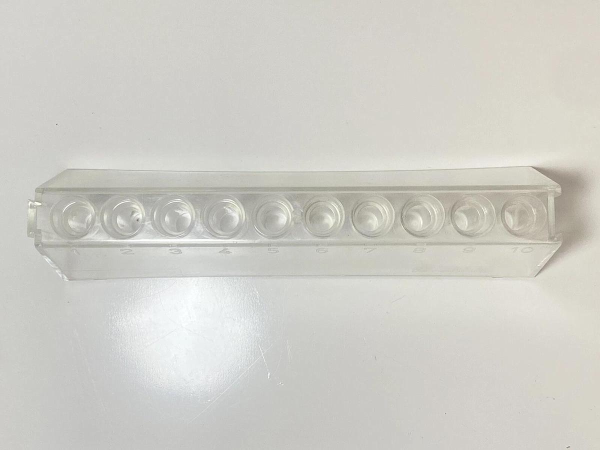 Used 10 -hole Transparent Test Tube Rack Stand Laboratory Shelf Holder Round Vial