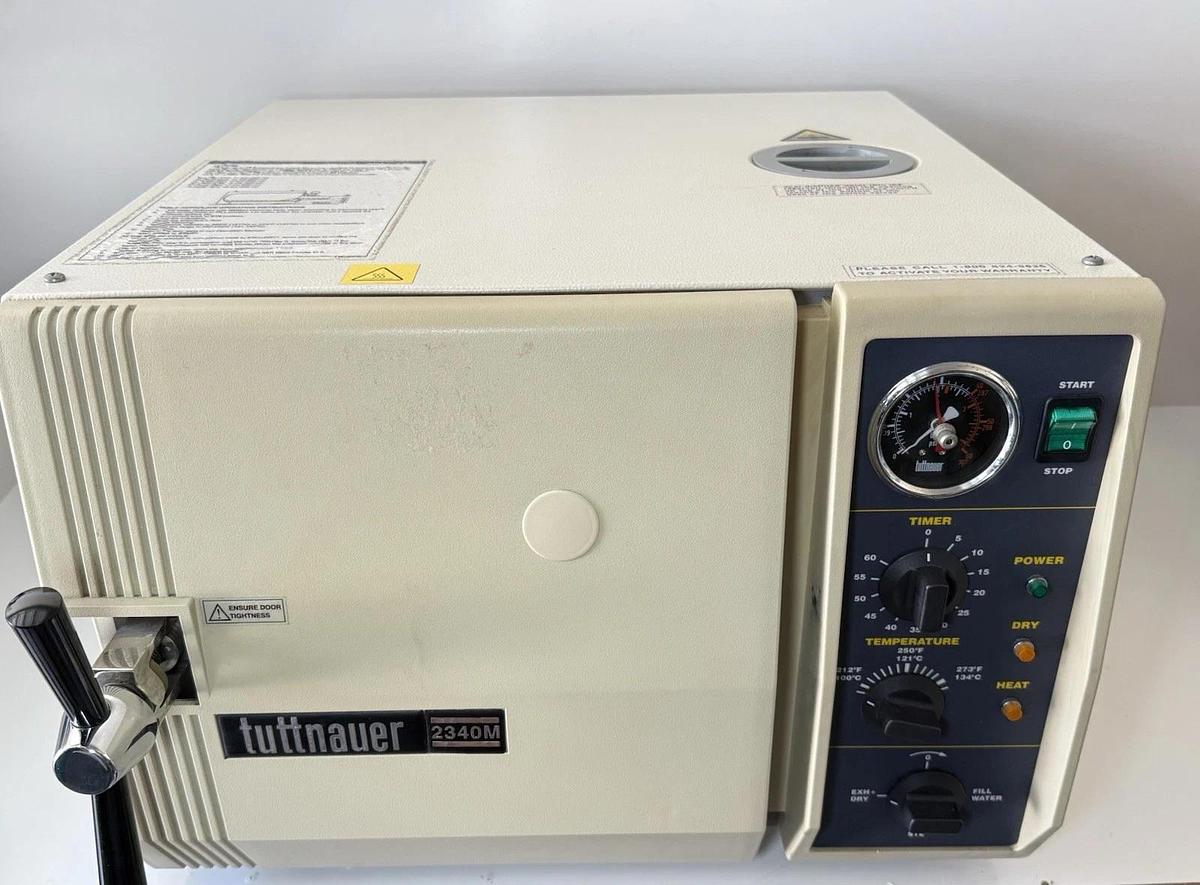Used Tuttnauer 2340M Manual Autoclave Steam Sterilizer – 19L Chamber, Benchtop