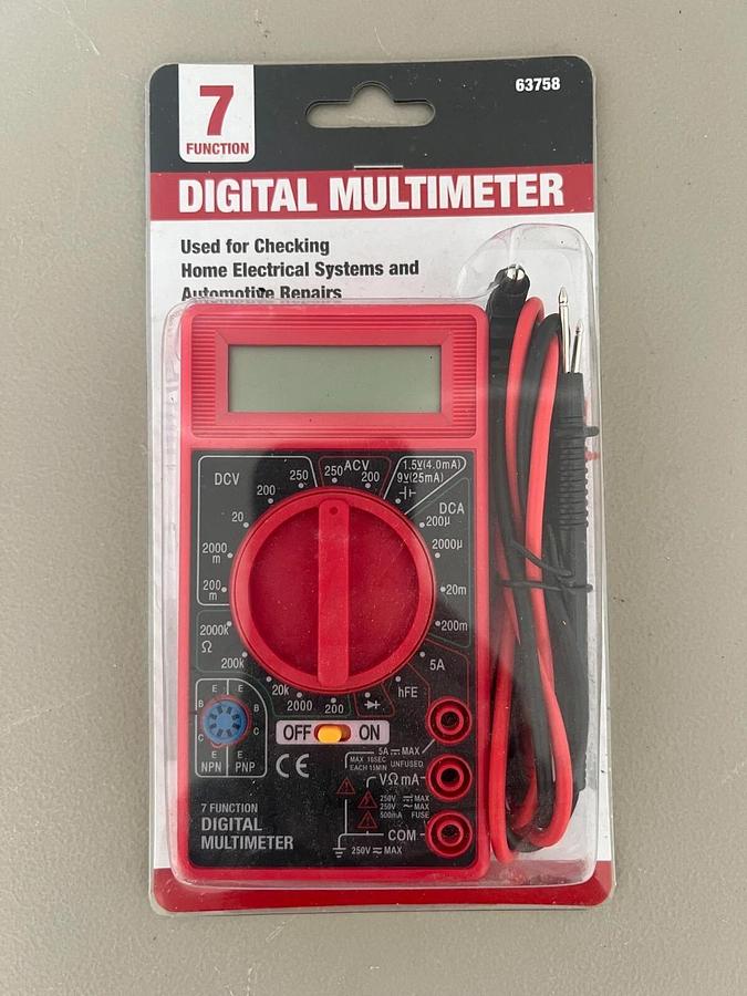 Used 7 function digital multimeter battery tester meter voltmeter voltage tester omh
