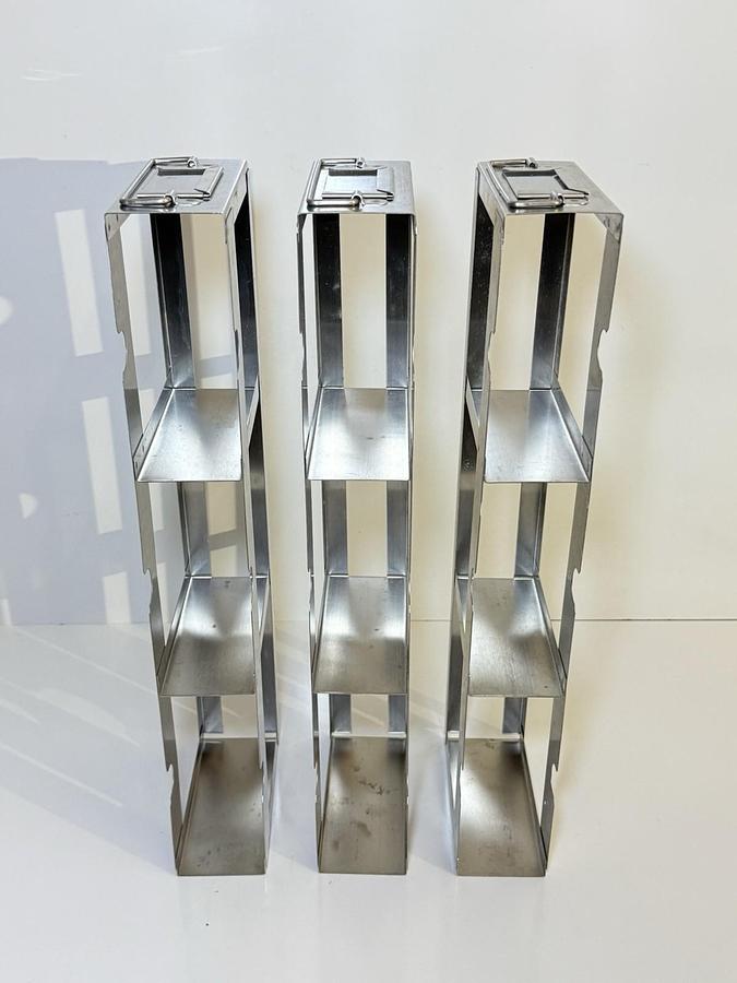 Used [Lot of 3] 3-Drawer Stainless Steel Cryo Freezer Strorage Rack Casette