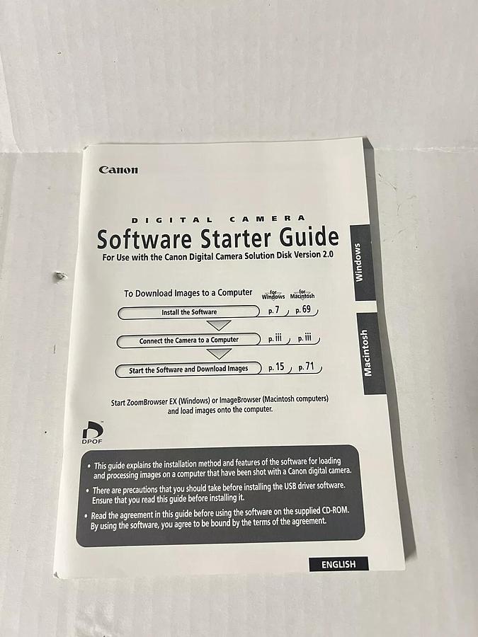 Used Canon PowerShot G1 3.3MP Digital Camera - with Battery, Charger, Memory Card 82966162169