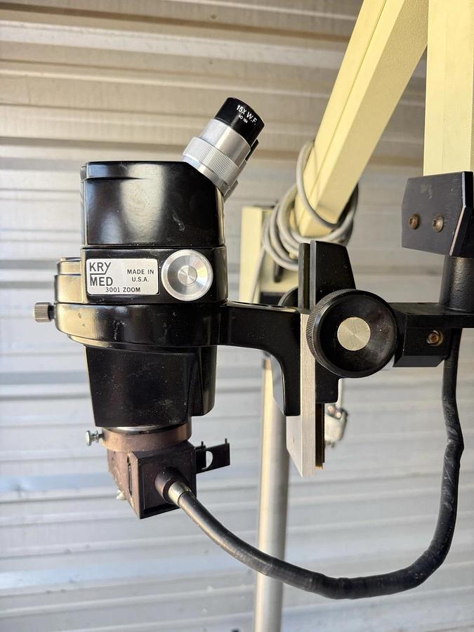 Used Cryomedics KryMed Microscope Stereoscopic Zoom System 3001 with Stand on wheels