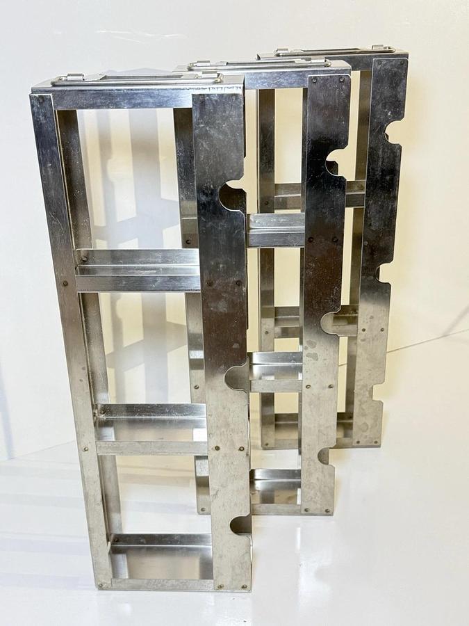 Used [Lot of 3] 3-Drawer Stainless Steel Cryo Freezer Strorage Rack Casette