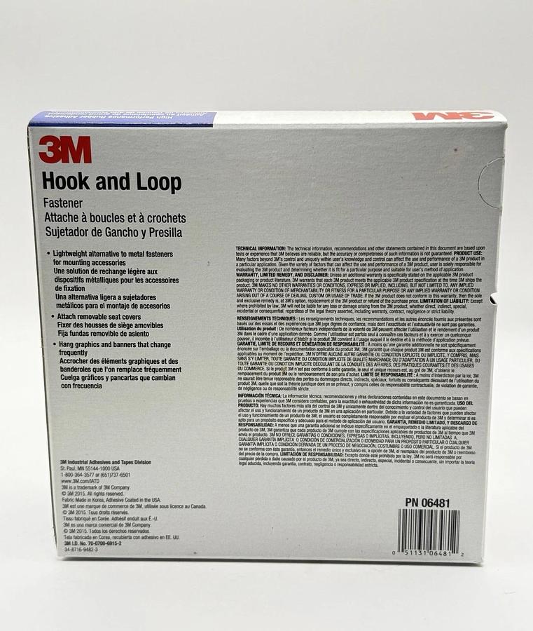 Used NEW 3M Hook and Loop Fastener MP3526N/MP3527N, Black, 2 Rolls / Box