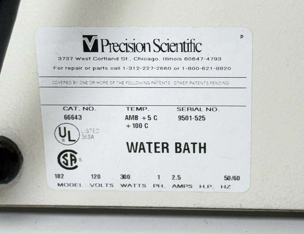 Used Precision Scientific - All Stainless Steel Water Bath Model: 182 (Cat No: 66643)