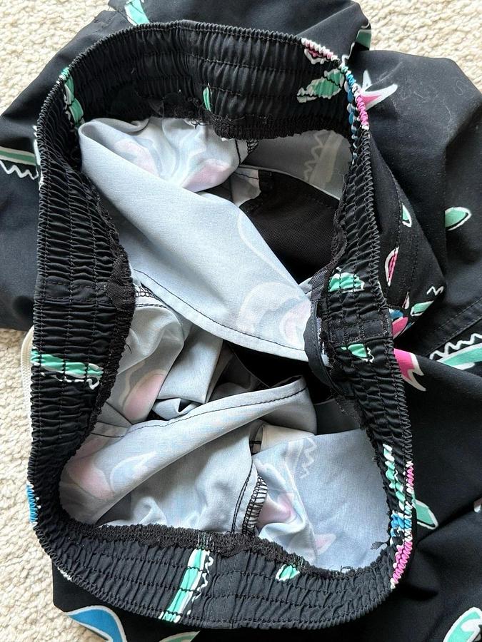 Used Chubbies Shorts Men Large Black Palms Swim Trunks Havana Nights No Liner