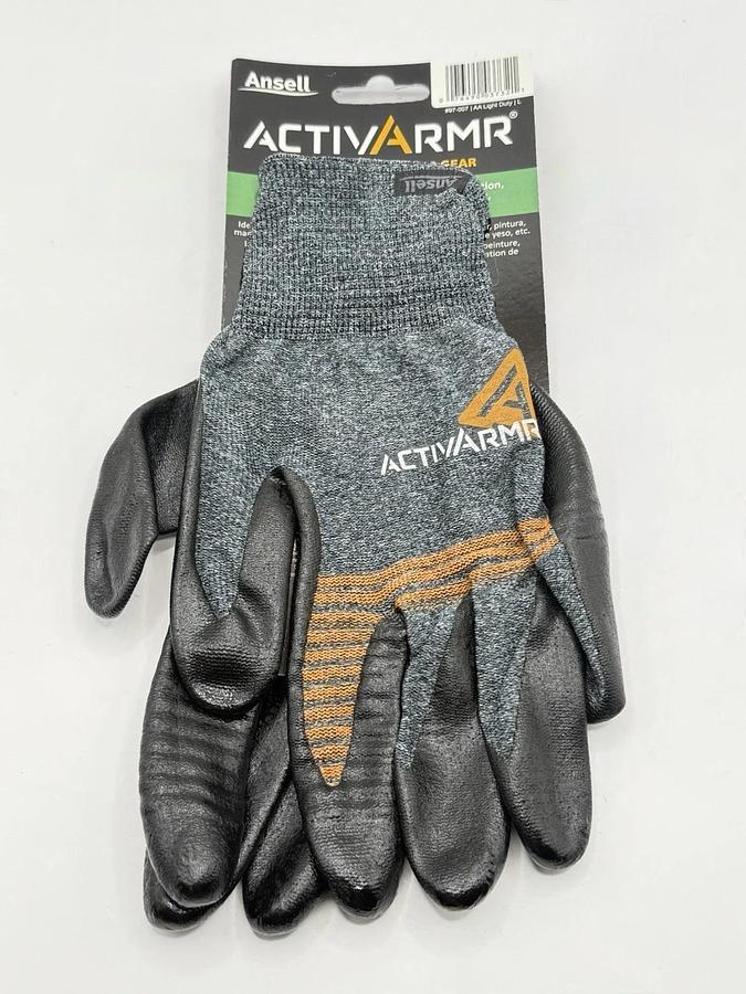 Used NEW 6 Pairs ANSELL Activarmr 97007 Light Duty Work Gloves - Size: L / Large