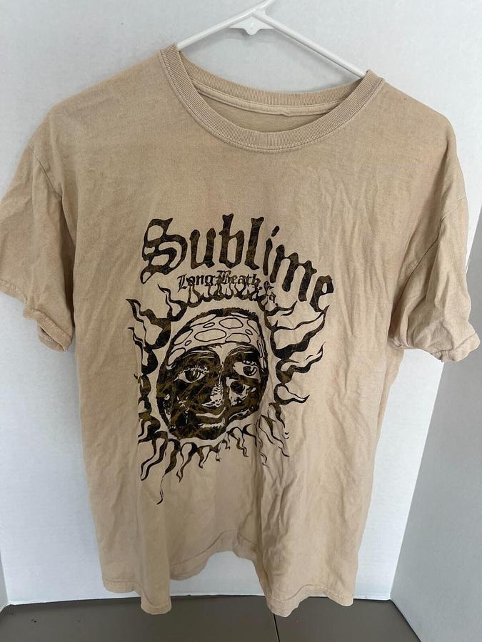Used Sublime Women's Vintage Sun T-Shirt Sz Med Tan