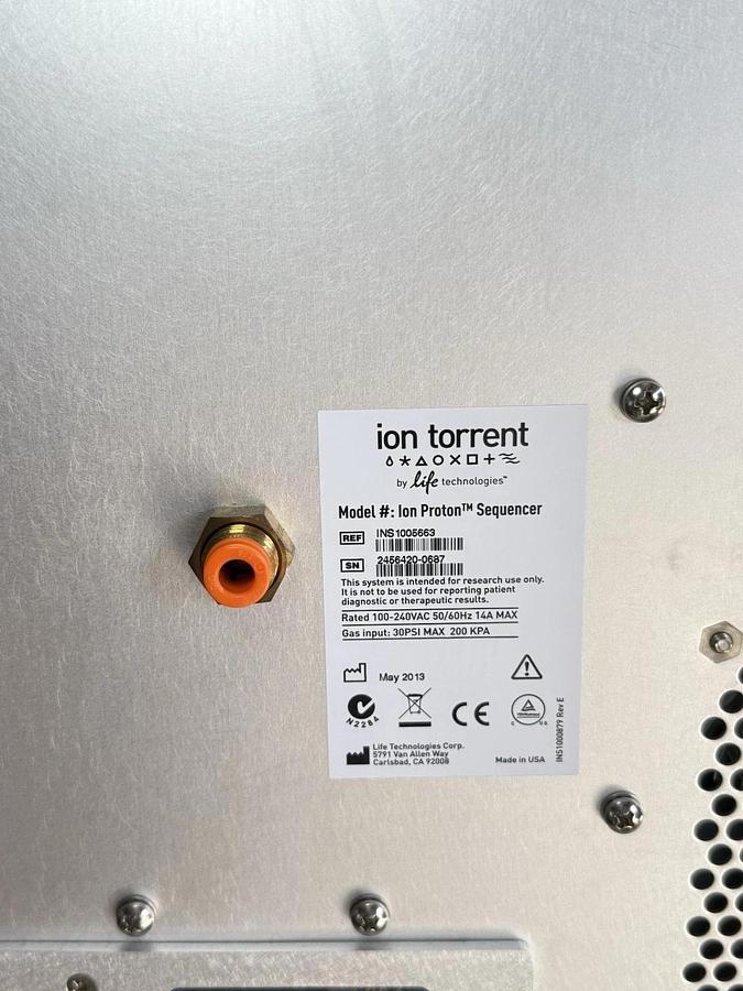 Used Life Technologies Ion Torrent Proton Semiconductor Sequencer INS1005663