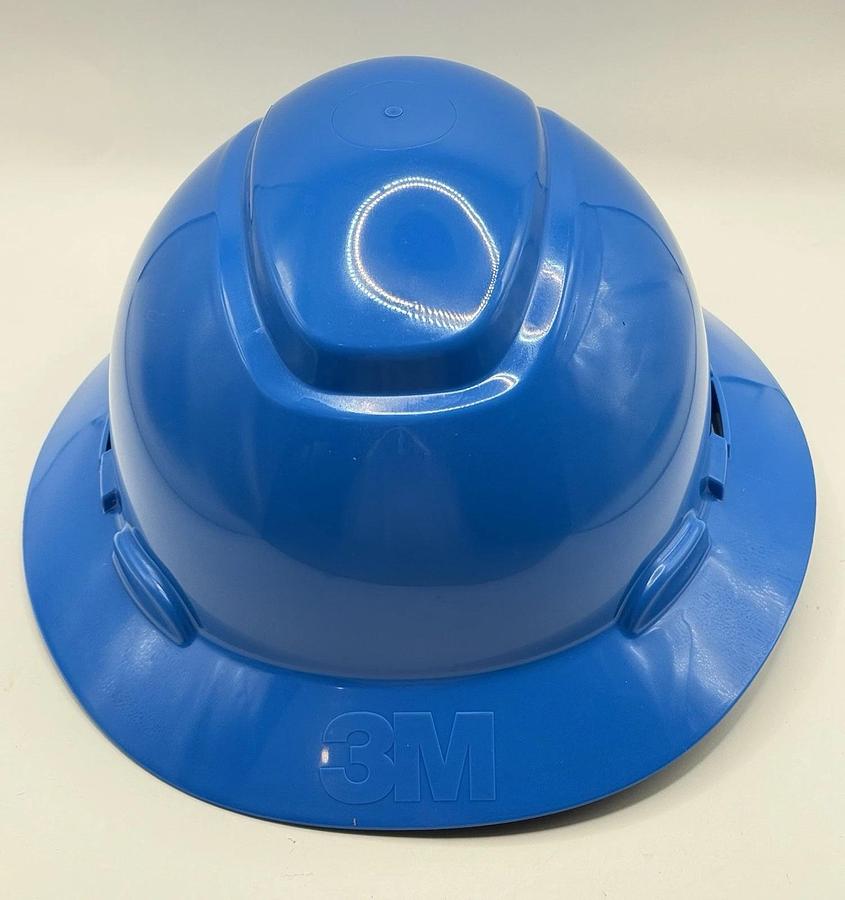 Used NEW 3M Full Brim Hard Hat H-700 & H-800 Series w/ 4pt. Ratchet Suspension, Blue