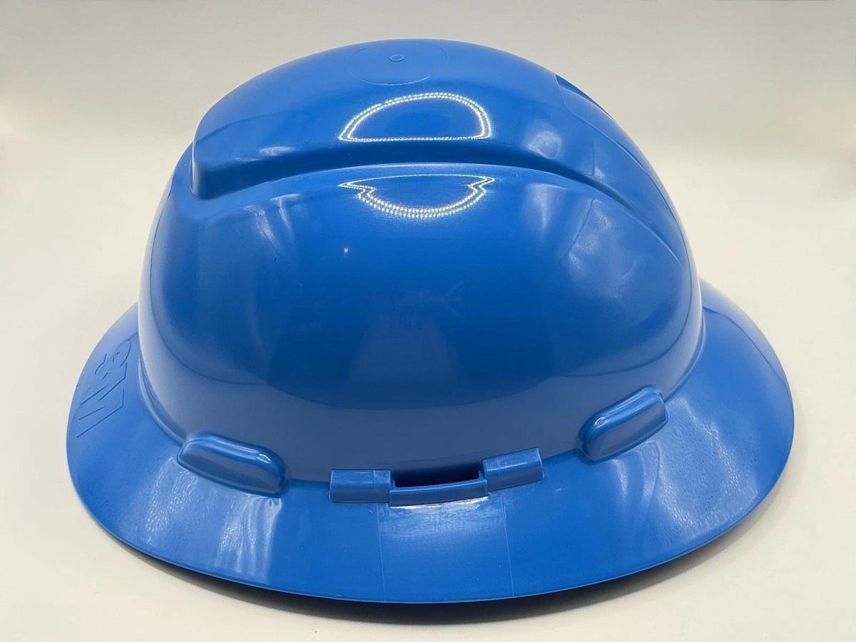 Used NEW 3M Full Brim Hard Hat H-700 & H-800 Series w/ 4pt. Ratchet Suspension, Blue
