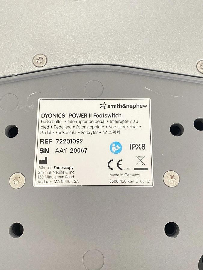 Used Smith & Nephew 72201092, Dyonics Power II Footswitch