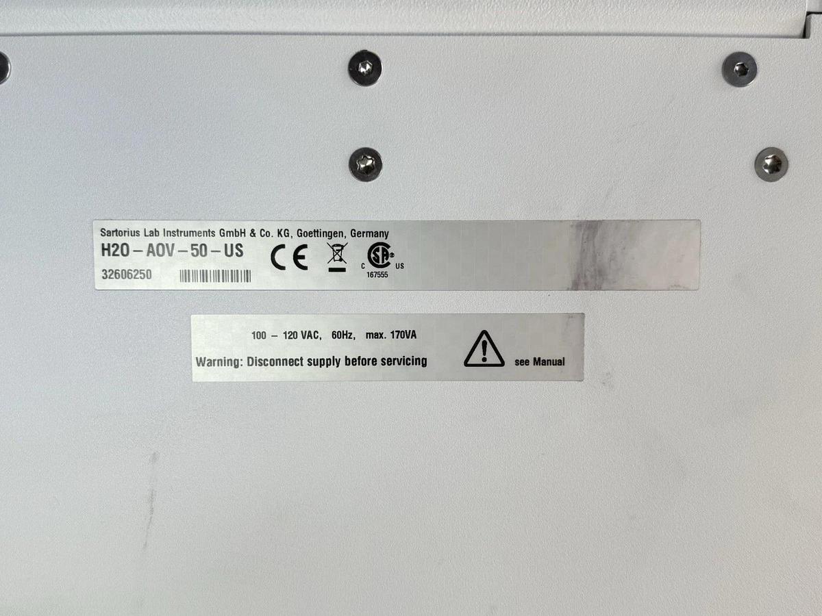 Used Sartorius Lab Instruments - Arium Bagtank 50, Model: H20-A0V-50-US