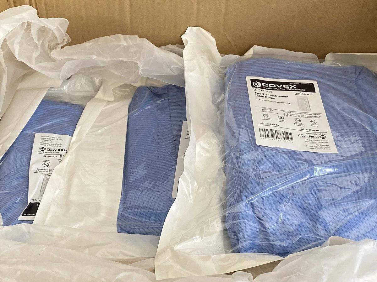 Used Coulmed Covex DI-1405 2 Tier Instrument Table Drape 60”x30” 12/Case