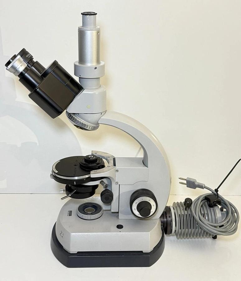 Used Carl Zeiss Trinocular Phase Contrast Microscope