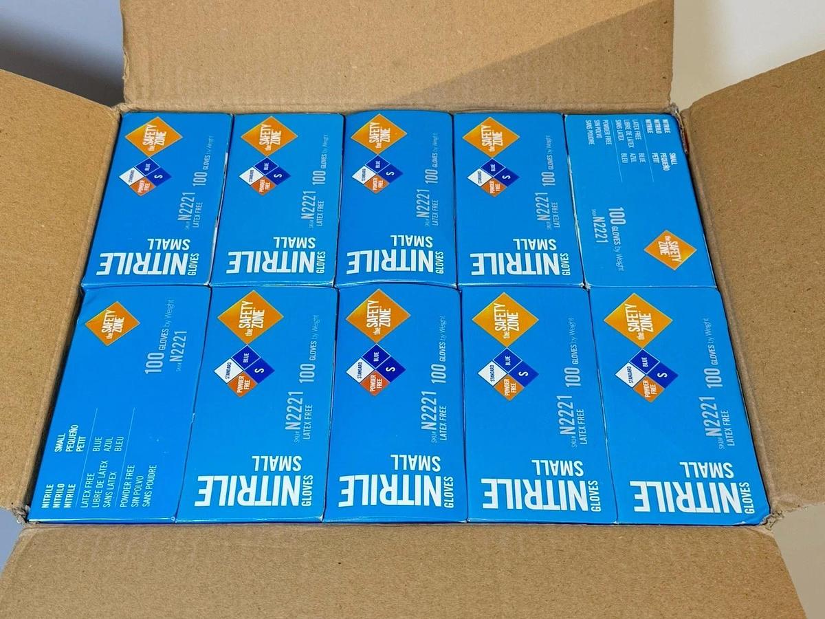 Used The Safety Zone N2212 Nitrile Gloves Small S Blue Latex-Free GNPR-SM-1M – New