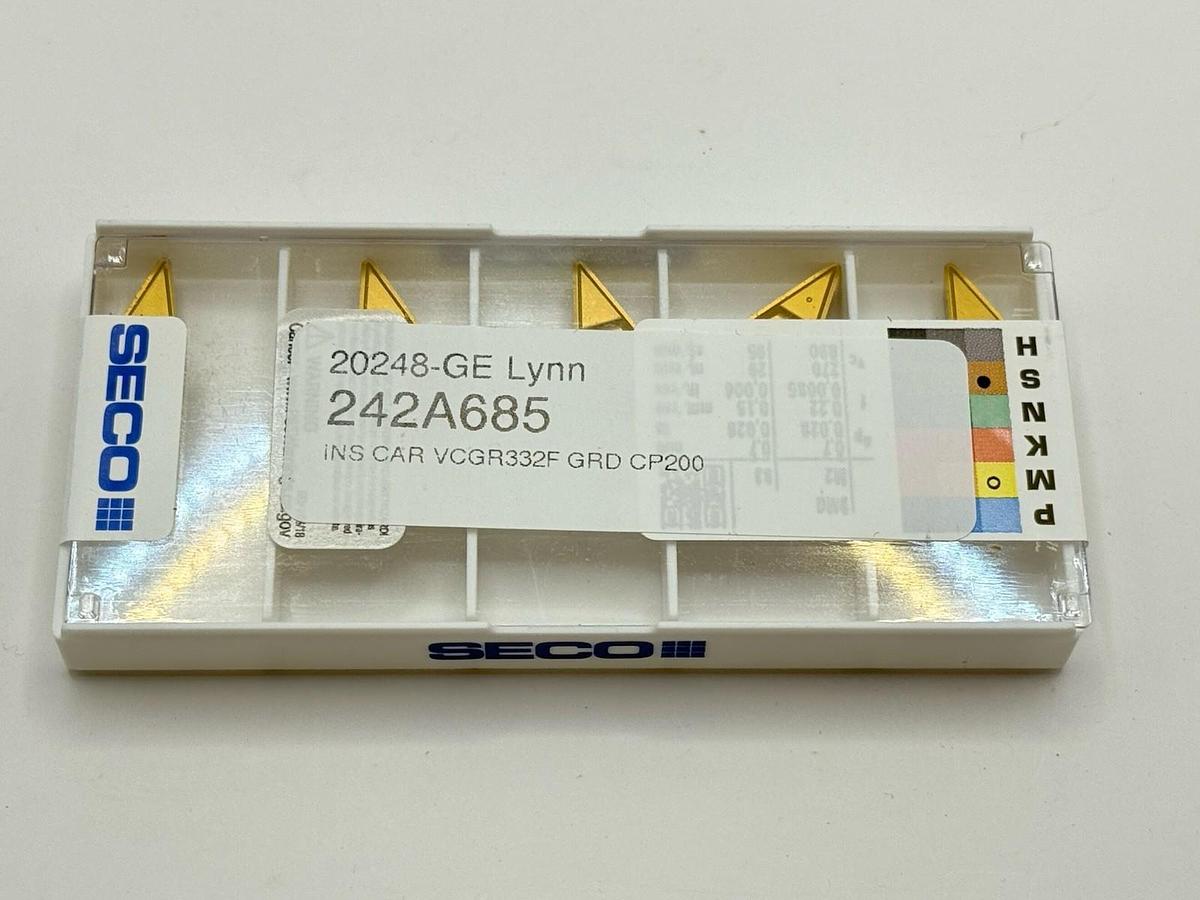 Used SECO Carbide inserts VCGR160408, CP200 / VCGR332 (EDP 72296)