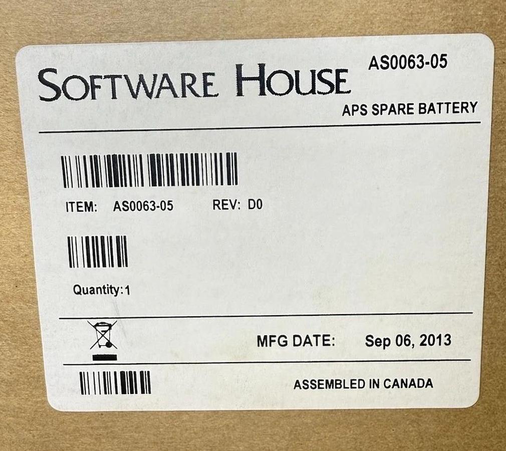Used NEW First Power - FP12180 APS Spare Battery Software House AS0063-05