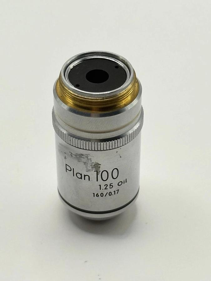 Used Nikon Microscope Objective Plan 100x 1.25 Oil 160/0.17 Japan 239218