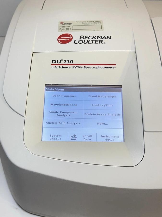 Used Beckman Coulter DU 730 Life Science UV/Vis Spectrophotometer PN A23616