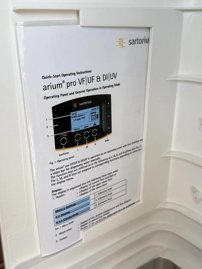 Used Sartorius H20PRO-VF-B Arium Pro VF Water Purification System w/ Dispenser