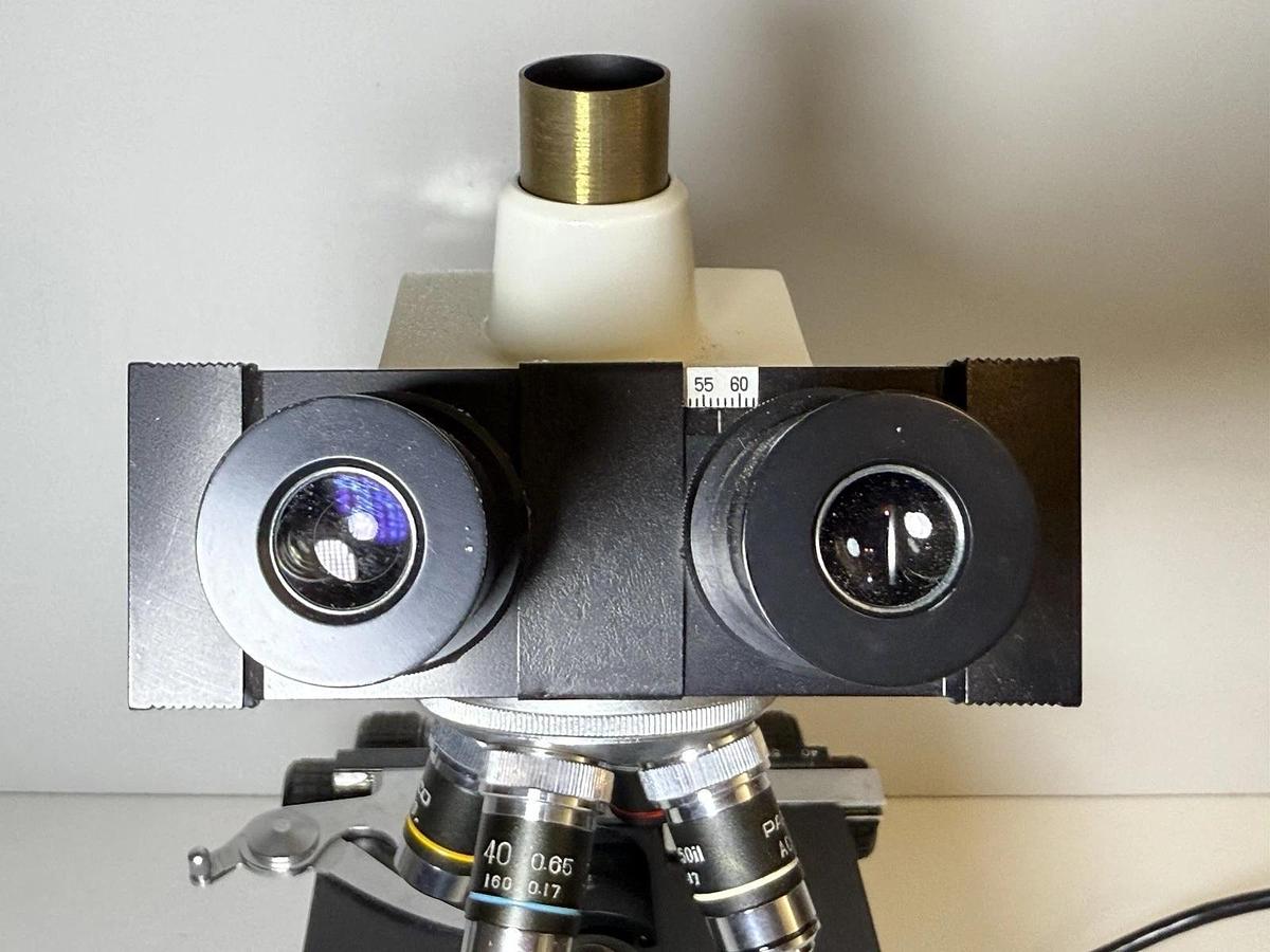 Used Parco Binocular Compound Microscope, W10x 18mm Eyepieces + 4 Objectives ARCHO