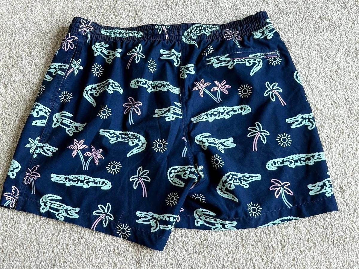Used Chubbies Men's Large Alligator swim trunks blue - No liner