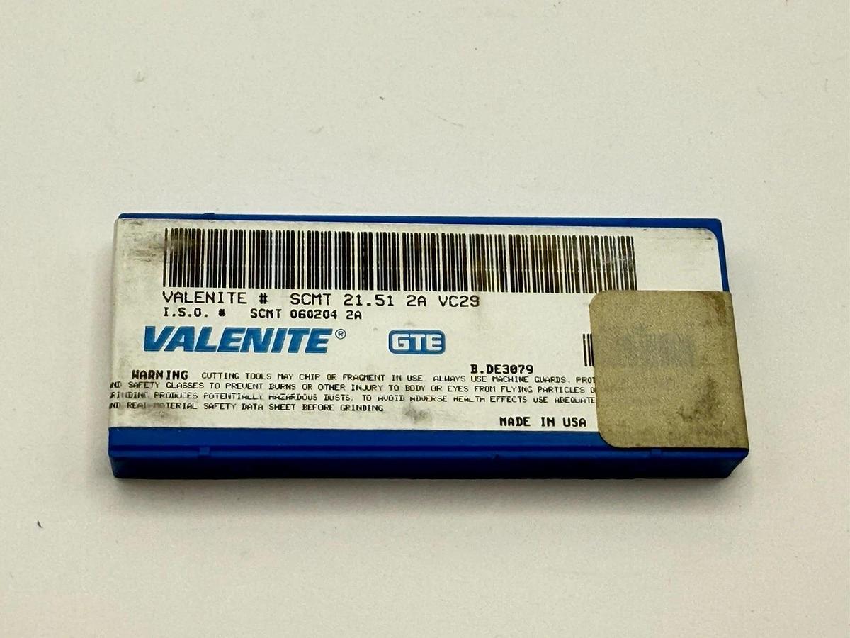 Used Valenite Tungsten Carbide Inserts SCMT 21.51 2A VC29