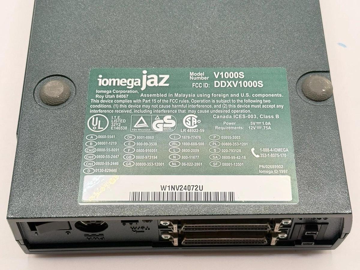 Used Iomega V1000S Jaz Drive External Portable 1GB SCSI