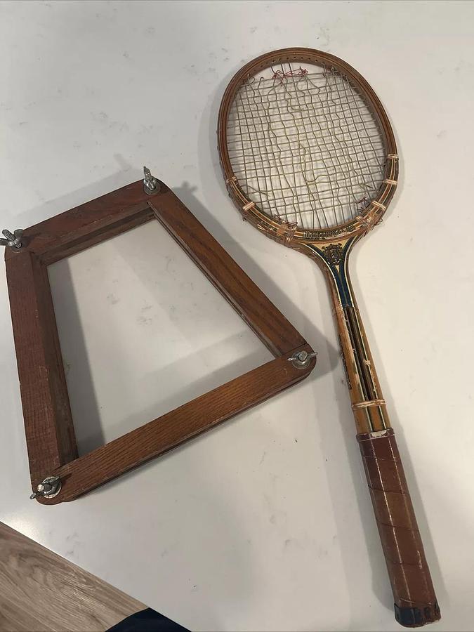 Used Vintage Wright Ditson Top Flite Wooden Tennis Racket (broken Strings)