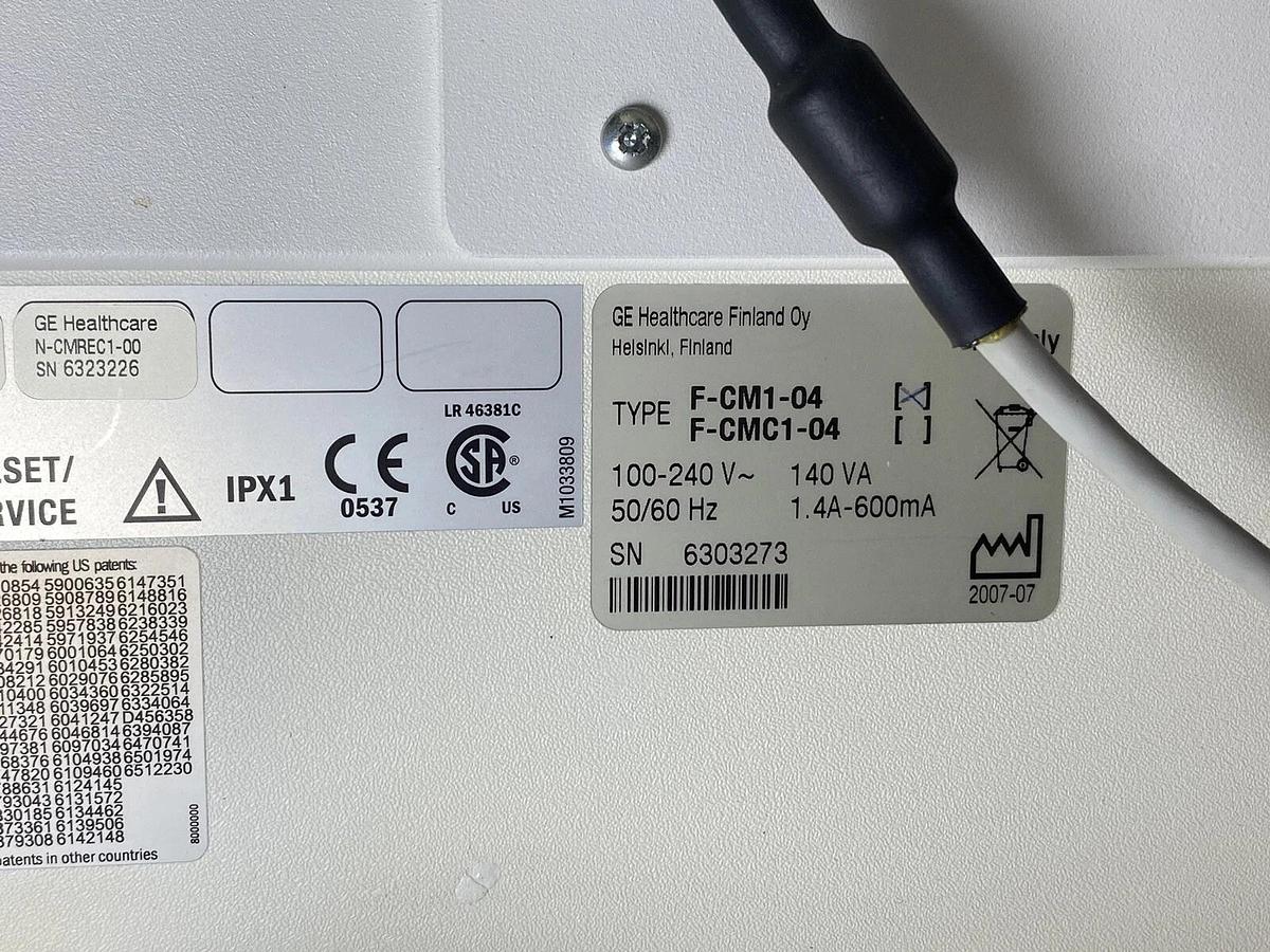 Used GE Datex-Ohmeda F-CM1-04 F-CMC1-04 Monitor With Modules