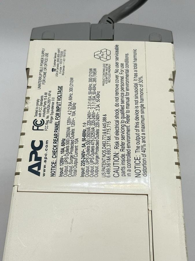 Used APC Back-UPS CS 500 Battery Backup & Surge Protection BK500 6-outlet