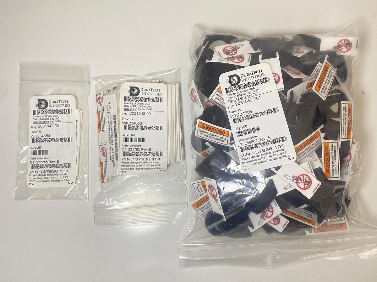 Used Duratech Industries Sticker Label Warning PN: 2031850-001, 2031843-001, 2031842