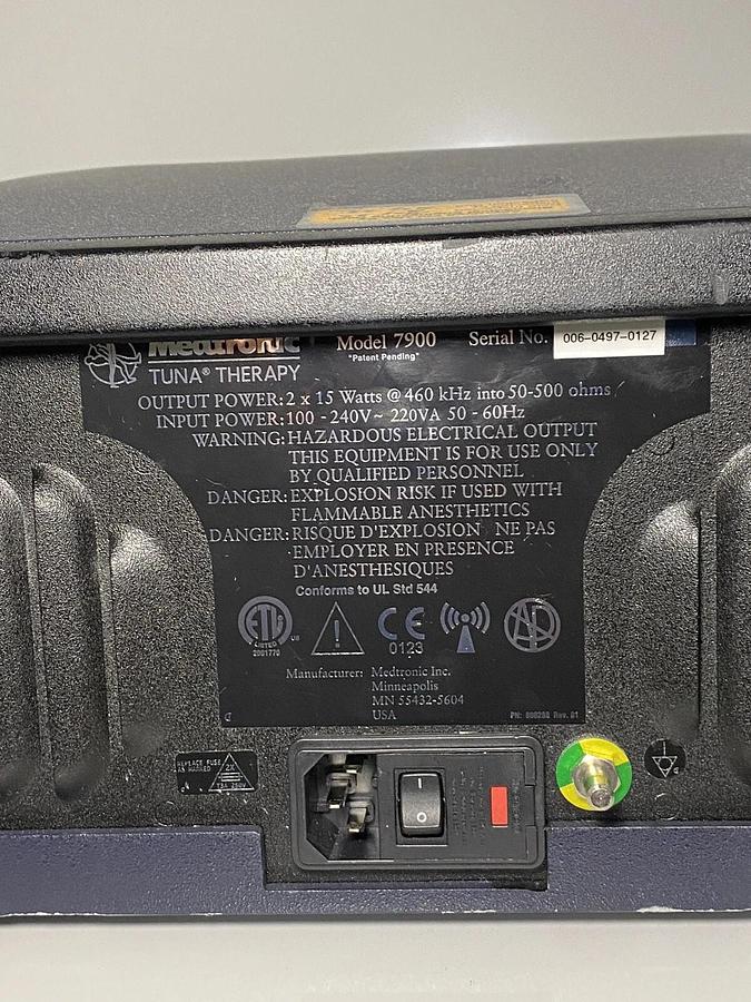 Used Medtronic Tuna Therapy Model 7900 Generator With Backpack Carrier & Accessories