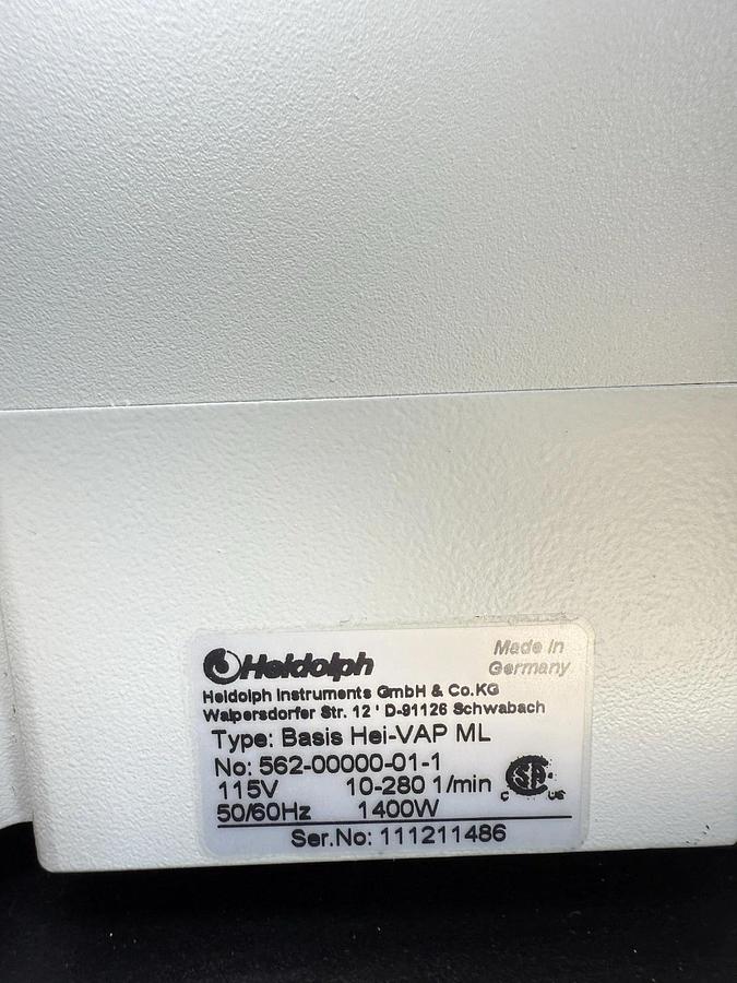 Used Heidolph Basis Hei-VAP ML Rotary Evaporator w/ Heating Bath Hei-VAP