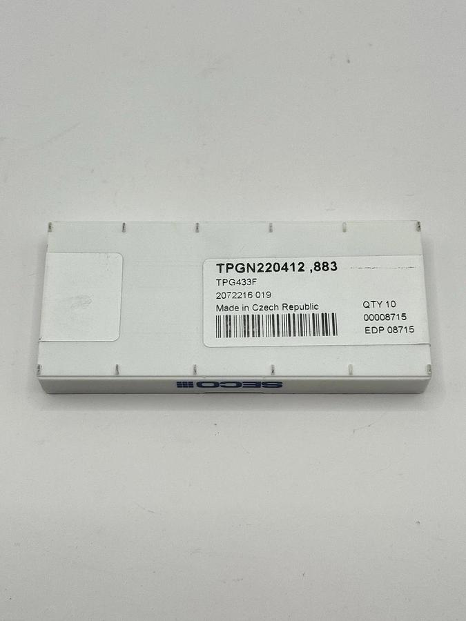 Used SECO Carbide inserts TPGN220412 TPG433F 883 (EDP 08715)