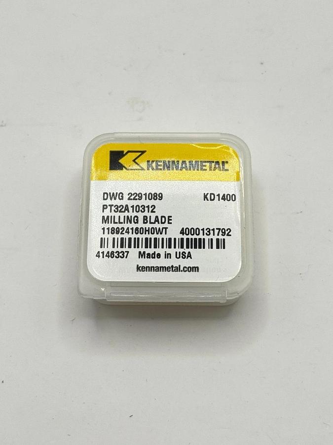 Used New 1pcs KENNAMETAL PT32A10312 Milling Blade Carbide Insert 4146337 KD1400