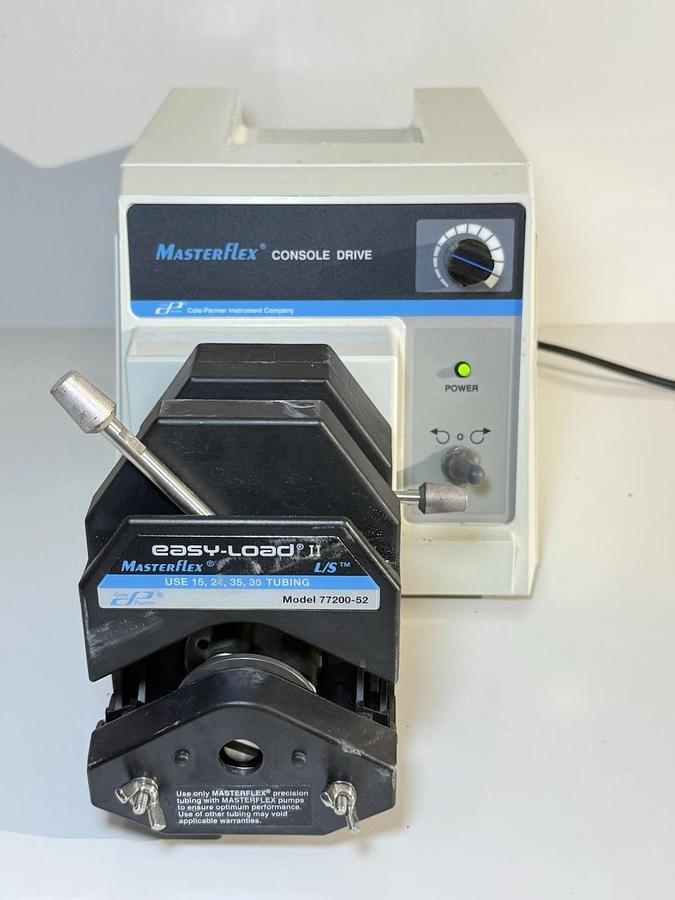 Used Masterflex L/S Console Drive 7520-60 with 2 x Easy-Load II Pump Heads 77200-52