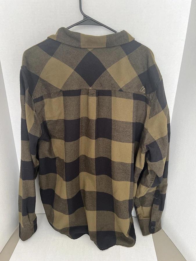 Used Alpine Design Men’s XL Checkered Flannel Long Sleeve Shirt Black And Brown