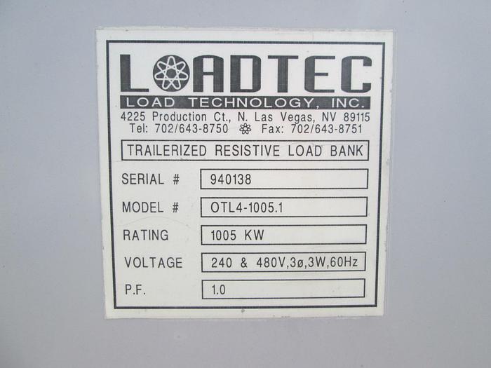 Used 1994 Loadtec Mobile Resistive Load Bank