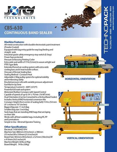 Used APOLO CONTINUOUS BAND SEALER, MODEL CBS-630