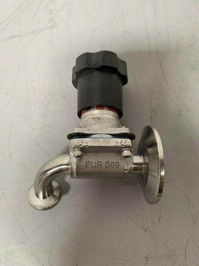 Used ITT Pure Flow Diaphragm Valve .5-316L-RA20MAX-CWP150 w/ 1/2" Sanitary & 2" OD