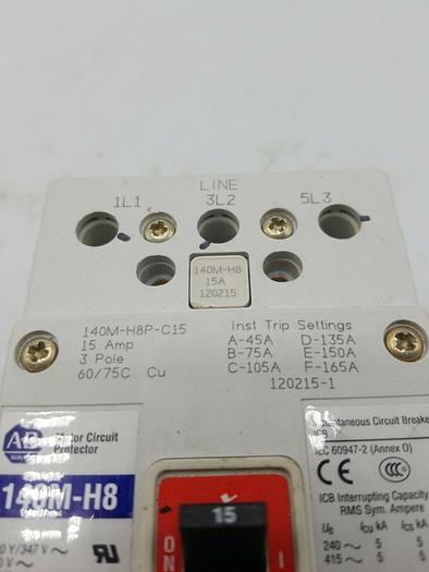 Used ALLEN BRADLEY BREAKER 140M-H8P-C15