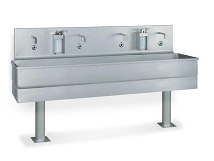 Roser Model 3347 Floor Mounted 4 Station Washbasin with Soap Dispenser