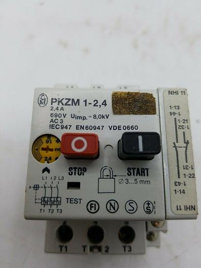 Used KLOCKNER MOELLER, PKZM1-2,4 MANUAL MOTOR STARTER