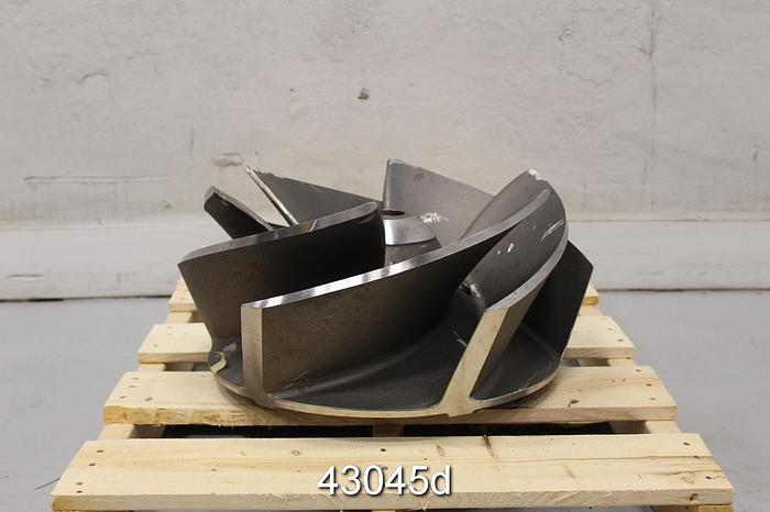 Used Sulzer APT 54-20 21.6" Stainless Steel 6-Vane Open Type Impeller #43045